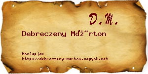 Debreczeny Márton névjegykártya