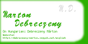 marton debreczeny business card